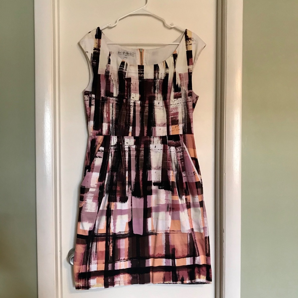 Abstract Paint Pattern Sheath Dress